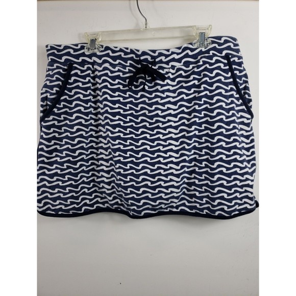 T by Talbots Navy Patterned Athletic Skort Size XL Cotton blend stretch pockets - Picture 1 of 10